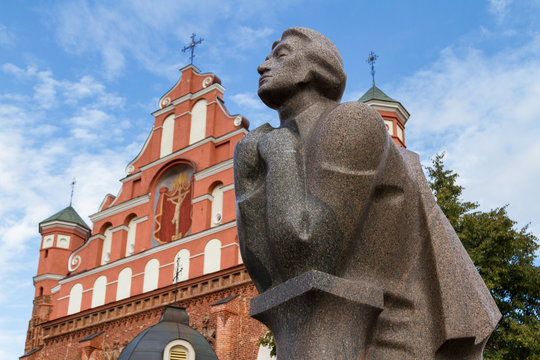 The monument of Adam Mickiewicz  in Vilnius, Lithuania