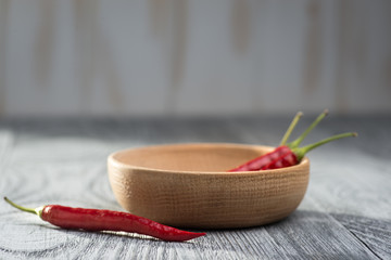 Chili peppers on a white table
