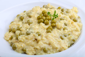 Risotto with green peas