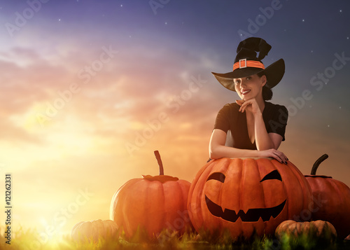 woman in witch costume