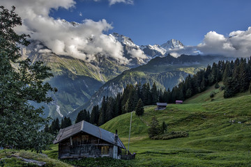 Fototapeta na wymiar Alpine view near Murren in Switzerland