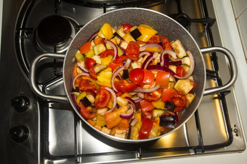 riot mixed vegetables in ratatouille pot