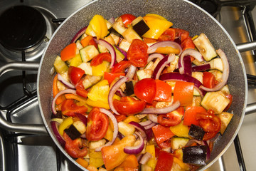 riot mixed vegetables in ratatouille pot