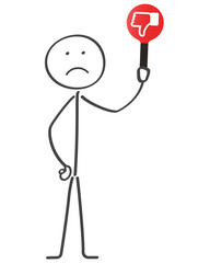 Strichmännchen hebt negative rote Wertung