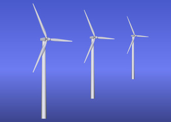 Three wind turbines
