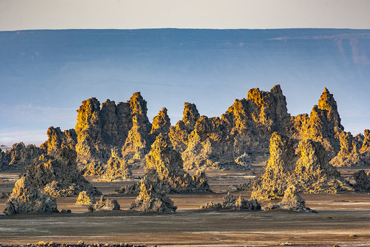 Sunrise around the Volcanic Chimneys of Lac Abbe