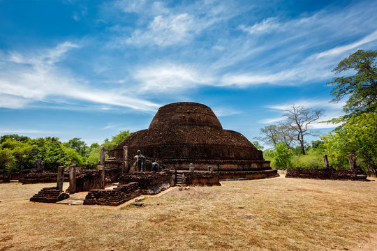 Ancient Buddhist dagoba stupa Pabula Vihara. Sri Lanka