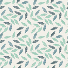 Decorative seamless pattern with flowers and leaves