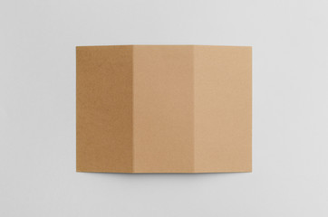 Kraft A4 Tri-Fold Brochure Mock-Up