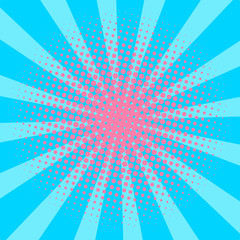 Abstract Creative concept vector comics pop art style blank layout template with clouds beams and isolated dots pattern on background. For Web and Mobile Applications, illustration template design