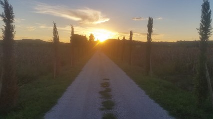 La strada verso il tramonto