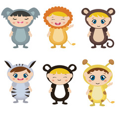 Obraz na płótnie Canvas Kids dressed as animal cute costume