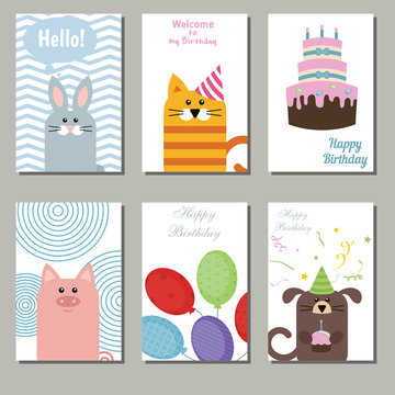 Collection of cute Birthday cards.