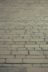 Rectangular brick paving stone road