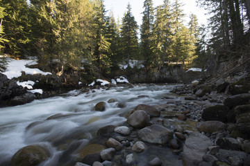 Stream flowing through rocks, Whistler, British Columbia, Canada