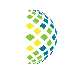 Obraz premium half globe tech