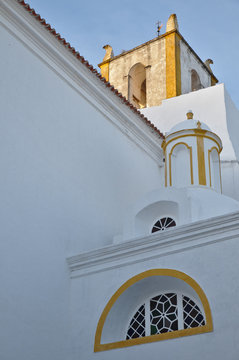 Architectural detail of the Church of Santiago (Igreja paroquial de Santiago) in Tavira, Algarve, Portugal
