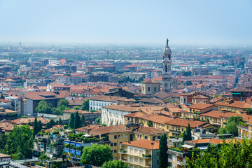 Obraz premium Panoramic view of lower town in Bergamo Italy