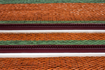 Thai roof art architecture in Wat Phra Chetupon Vimolmangklararm (Wat Pho) temple in Thailand.