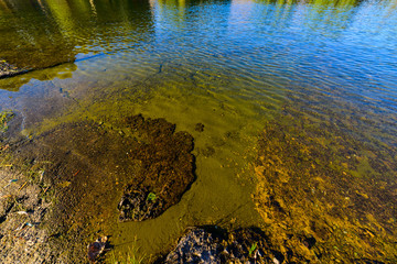 Lake water with amazing reflections, Armenia