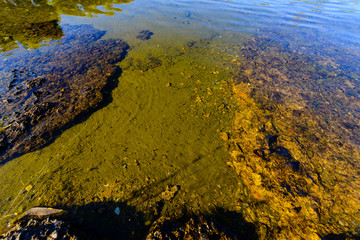 Lake water with amazing reflections, Armenia