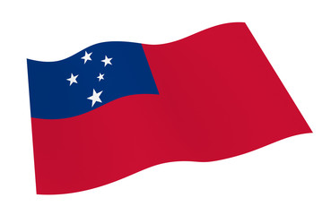 Samoa flag isolated on white background from world flags set. 3D illustration.