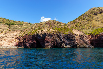 Coast of the beautiful island of the Lipari, Aeolian Sicily