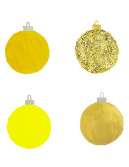 Watercolor Festive christmas ball decoration isolated on a white