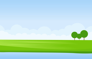 Fototapeta premium Green Landscape Vector