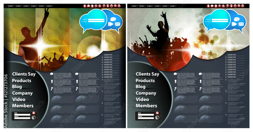 Canvas Prints web site template with music banner