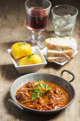 hungarian goulash in a pot