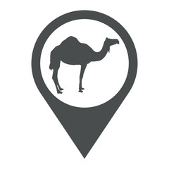 Icono plano localizacion camello gris