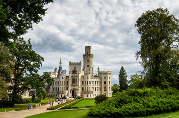 The Hluboka Castle in Hluboka nad Vltavou, Czech Republic
