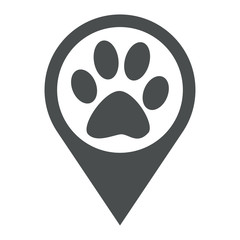 Fototapeta premium Icono plano localizacion huella gato gris