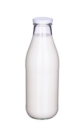 Milchflasche mit Deckel freigestellt (clipping path included)