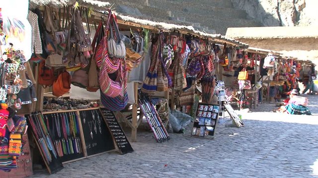 Typical Peruvian market in Ollantaytambo