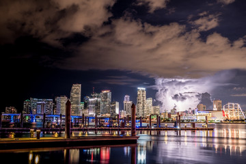 Naklejka premium Lightning in Downtown Miami