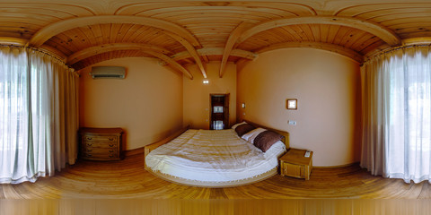 Home interior in panoramic 360 degree view