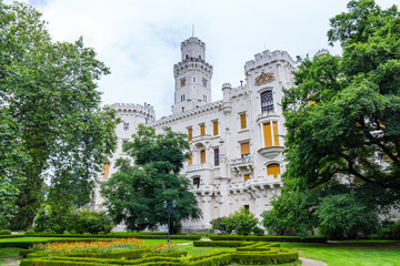 Fototapeta na wymiar Castle Hluboka nad Vltavou is one of the most beautiful castles of the Czech Republic.