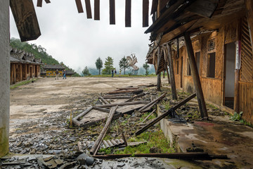 Fehlinvestition, verfallene Hotelanlage in China