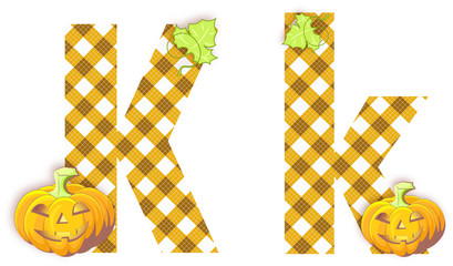 litera k, mozaika, jesień © felicytka