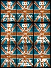 Photo collage of various Keep Calm Messages