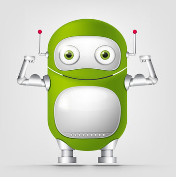 Green robot character