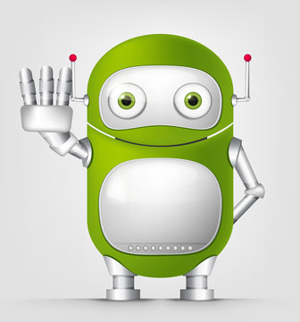 recommend clip art: Green robot character