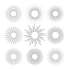 Set of Vintage Linear Sunbursts