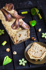 Banana cake with hazelnuts