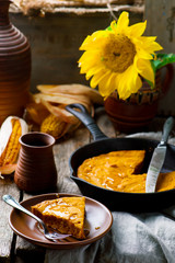  PUMPKIN SKILLET CORNBREAD.