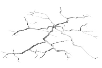 Cracks in white surface of floor - obrazy, fototapety, plakaty