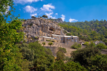 Fototapeta na wymiar Pustinja Blaca hermitage on the rock