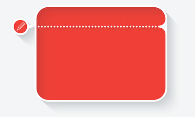 Vector text box for your text and pencil symbol